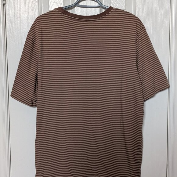 (2 For 15 Send Offer) Organic Cotton T-Shirt - Horizontal Stripes (brown) - Picture 2 of 2